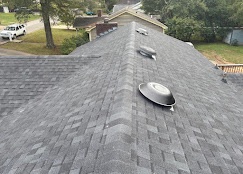 Completed shingle roof aerial by GRS Roofing